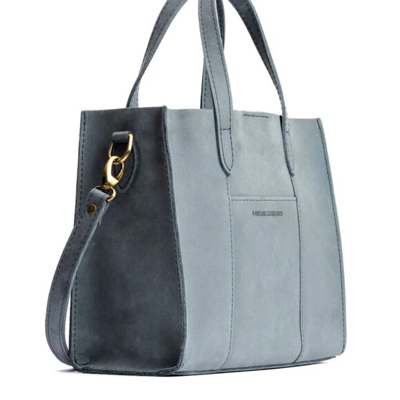 Portland Leather Goods Lola Crossbody storm Aqua Handbag purse Tote Bag - Picture 2 of 14